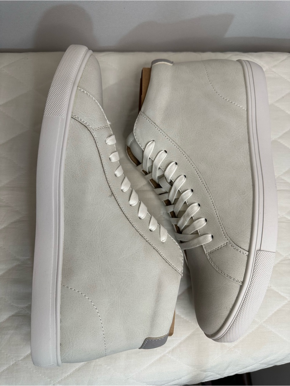 Kenneth Cole Unlisted Mens Size 9 White High-Top Leather Sneakers Lace Up New - Picture 4 of 8